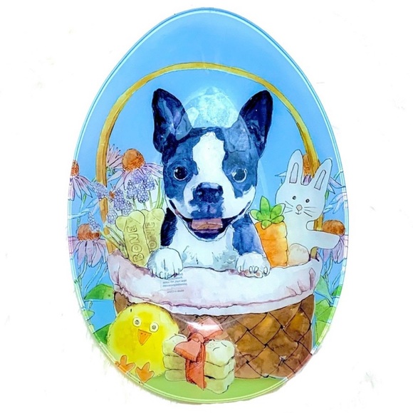 LG Glass Serving Platter ◈ Easter Dogs Corgi - Picture 4 of 6